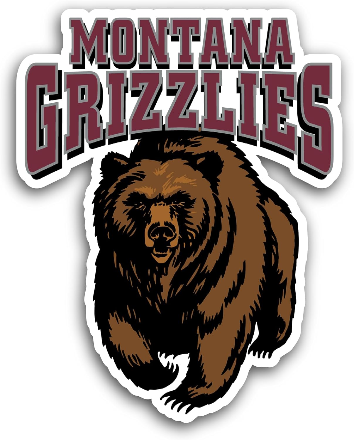 2 (Pieces) 3" and 5" M0ntana Grizzlies Sticker, Waterproof Vinyl Decals for Many Purpose Like Cars, Trucks, Laptops, Phones, Windows and More