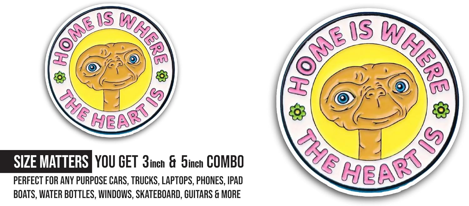 2 (Pieces) 3" and 5" Home is Where The Heart is Sticker, Waterproof Vinyl Decals for Many Purpose Like Cars, Trucks, Laptops, Phones, Windows and More