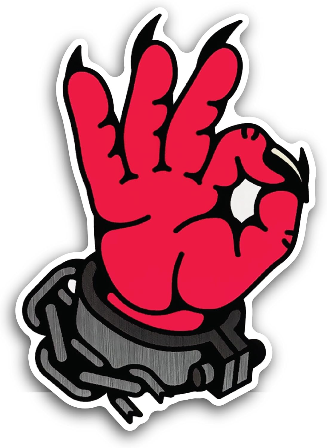 2 (Pieces) 3" and 5" Red Hand Sticker, Waterproof Vinyl Decals for Many Purpose Like Cars, Trucks, Laptops, Phones, Windows and More