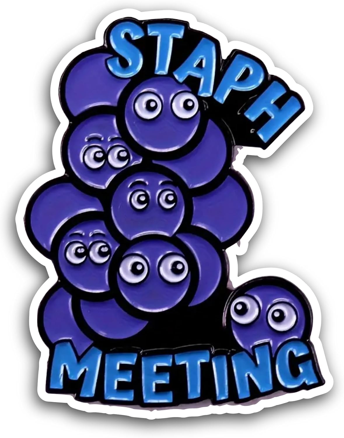 2 (Pieces) 3" and 5" Staph Meeting Text Sticker, Waterproof Vinyl Decals for Many Purpose Like Cars, Trucks, Laptops, Phones, Windows and More
