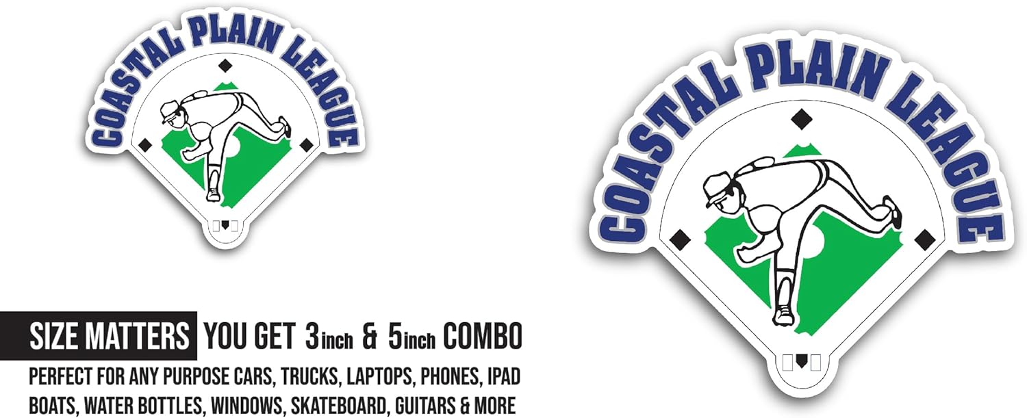 2 (Pieces) 3" and 5" C0astal Plain League Sticker, Waterproof Vinyl Decals for Many Purpose Like Cars, Trucks, Laptops, Phones, Windows and More