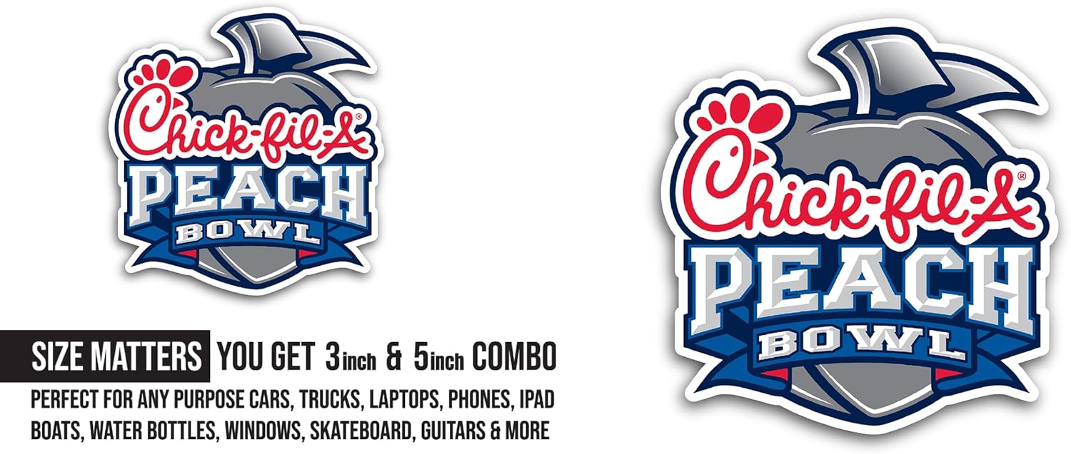 2 (Pieces) 3" and 5" Peach B0wl Sticker, Waterproof Vinyl Decals for Many Purpose Like Cars, Trucks, Laptops, Phones, Windows and More