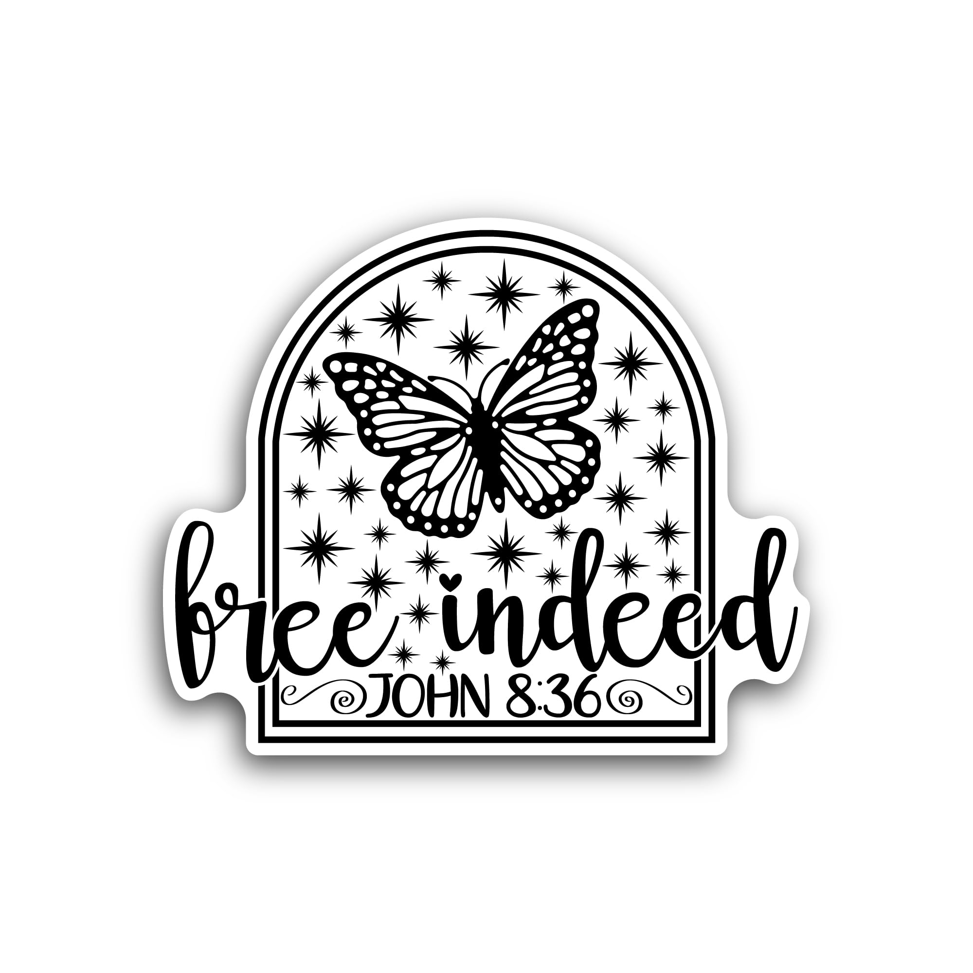 2 (Pieces) 3" and 5" Indeed Text with Butterfly Sticker, Waterproof Vinyl Decals for Many Purpose Li