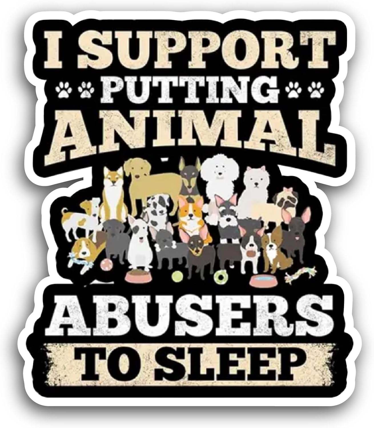 2 (Pieces) 3" and 5" I Support Putting Animal Sticker, Waterproof Vinyl Decals for Many Purpose Like Cars, Trucks, Laptops, Phones, Windows and More
