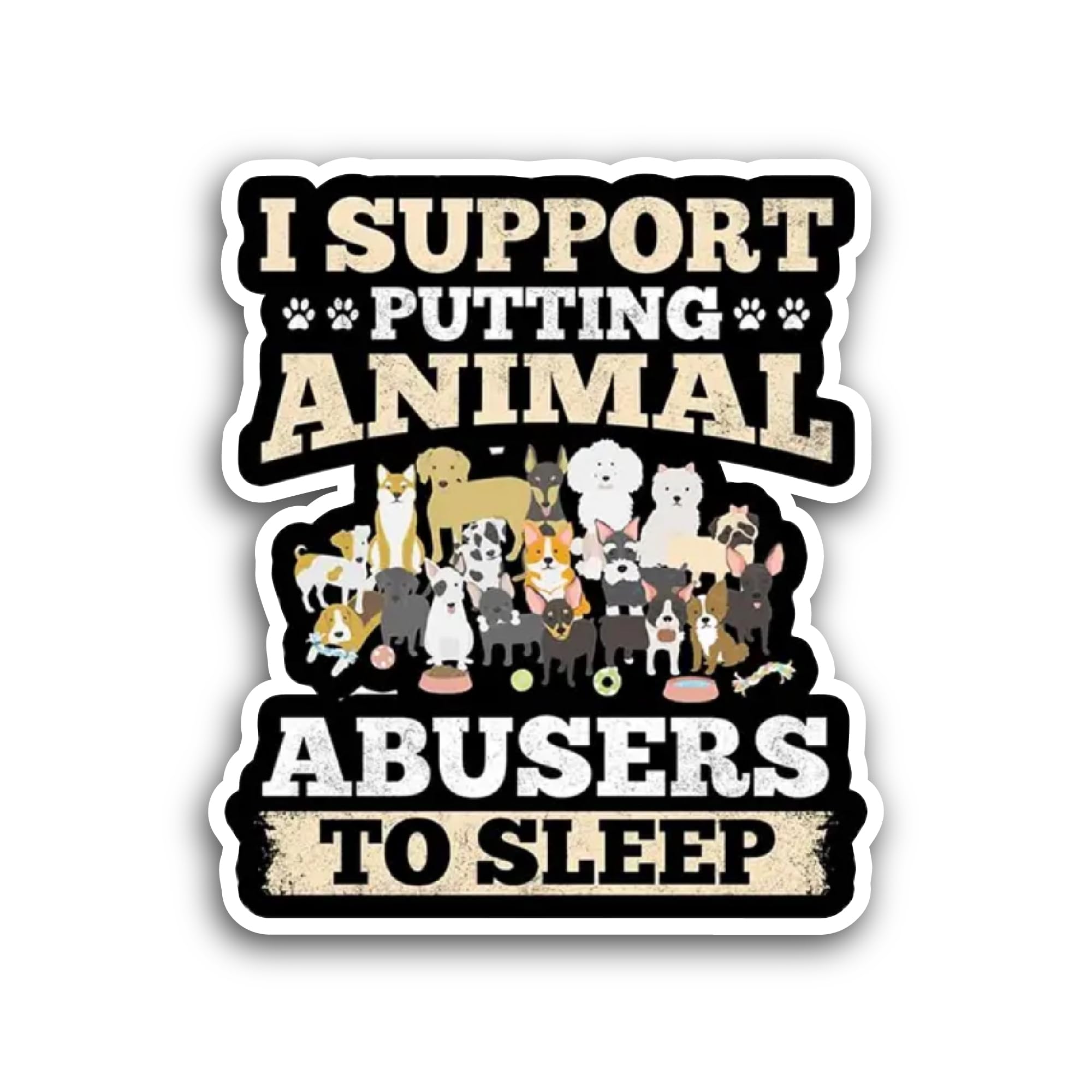 2 (Pieces) 3" and 5" I Support Putting Animal Sticker, Waterproof Vinyl Decals for Many Purpose Like