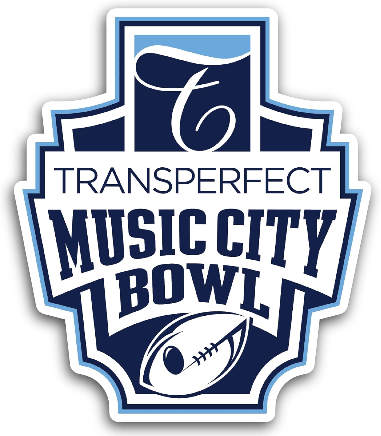 2 (Pieces) 3" and 5" TransPerfect Music City B0wl Sticker, Waterproof Vinyl Decals for Many Purpose Like Cars, Trucks, Laptops, Phones, Windows and More