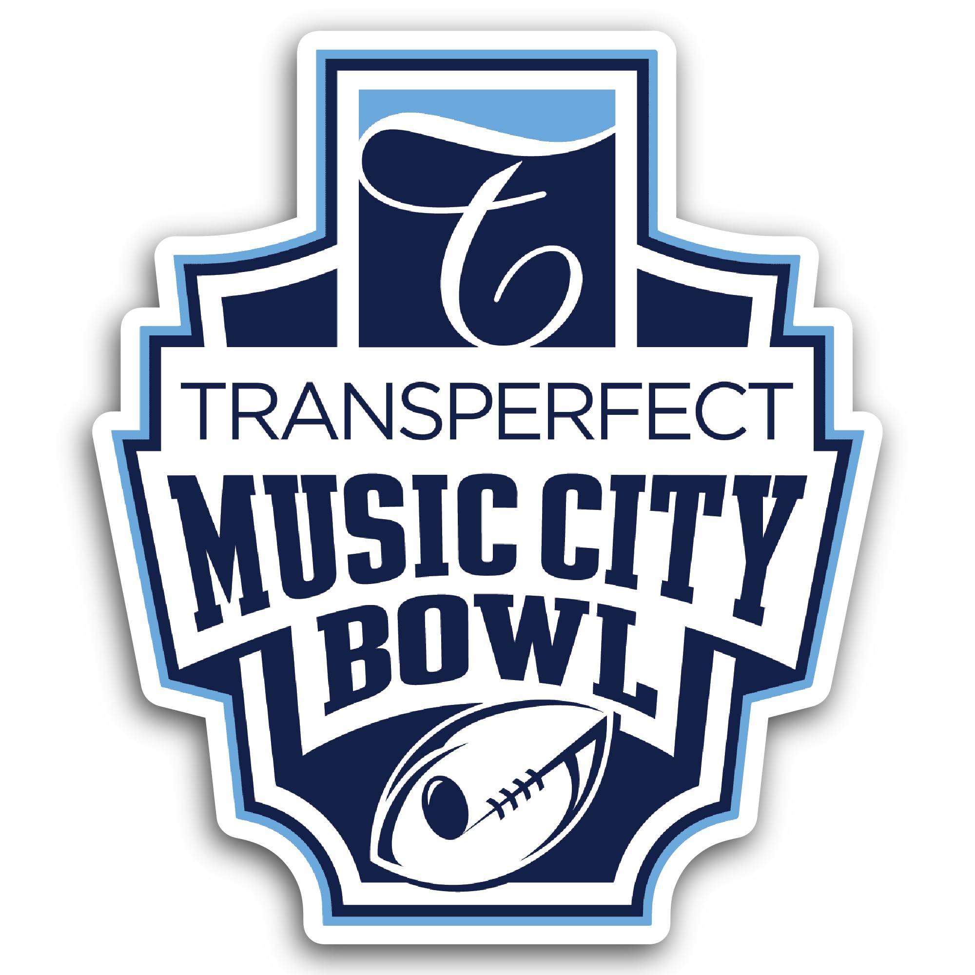 2 (Pieces) 3" and 5" TransPerfect Music City B0wl Sticker, Waterproof Vinyl Decals for Many Purpose 