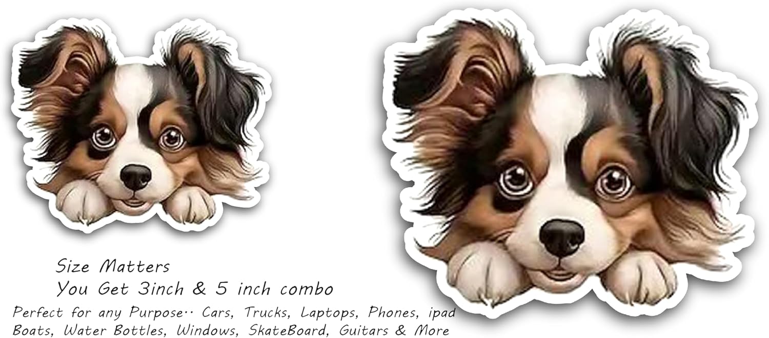 2 (Pieces) 3" and 5" Cavalier King Charles Spaniel Dog Decal Sticker, Waterproof Vinyl Decals for Many Purpose Like Cars, Trucks, Laptops, Phones, Windows and More