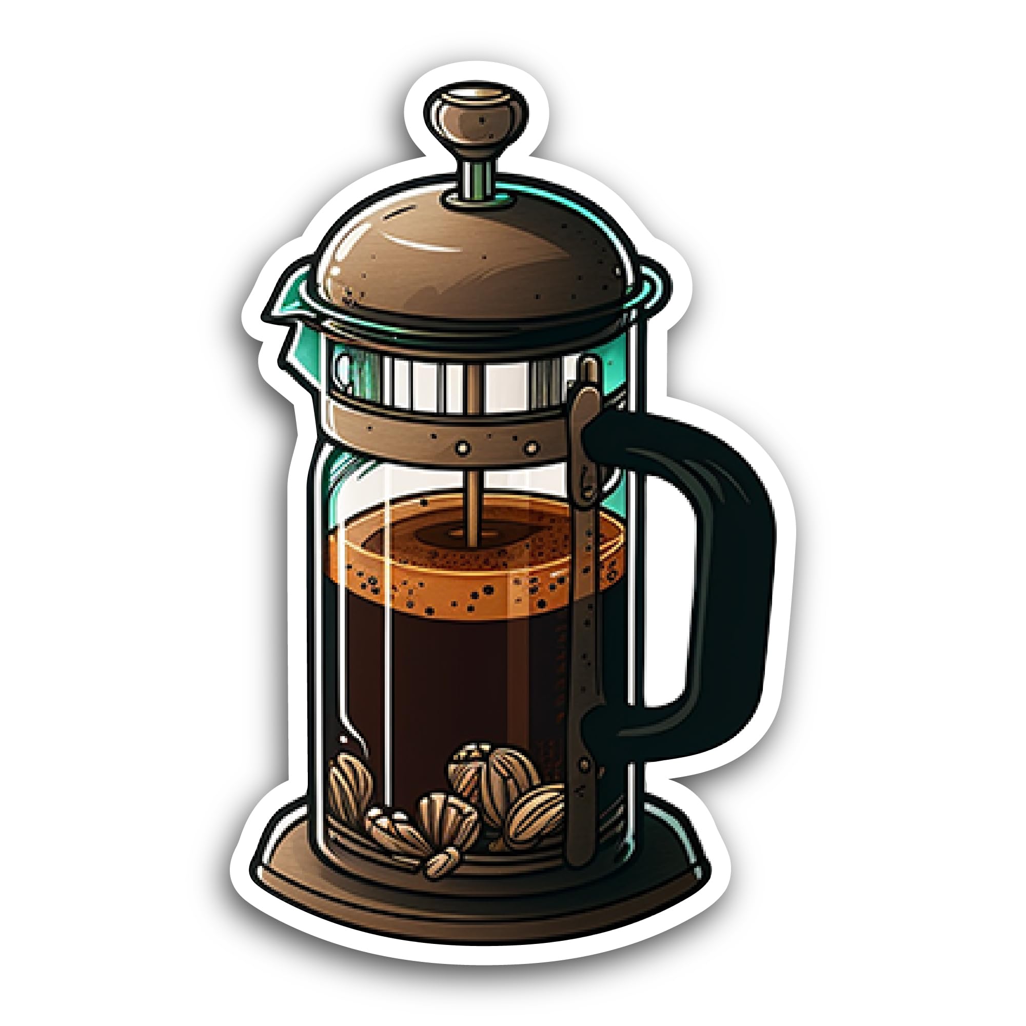2 (Pieces) 3" and 5" Coffeemaker Sticker, Waterproof Vinyl Decals for Many Purpose Like Cars, Trucks