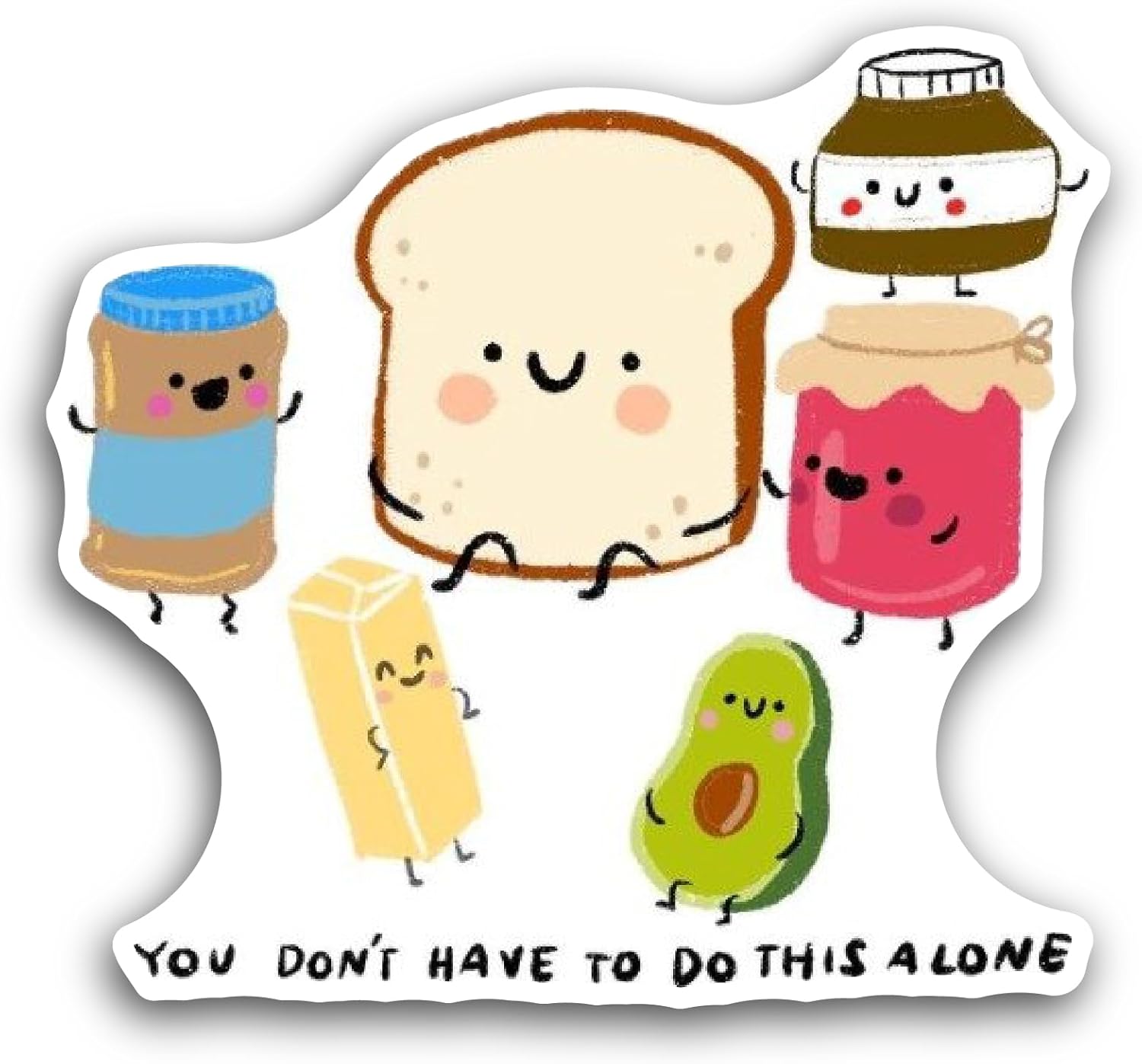 2 (Pieces) 3" and 5" Toast Bread Character Sticker, Waterproof Vinyl Decals for Many Purpose Like Cars, Trucks, Laptops, Phones, Windows and More