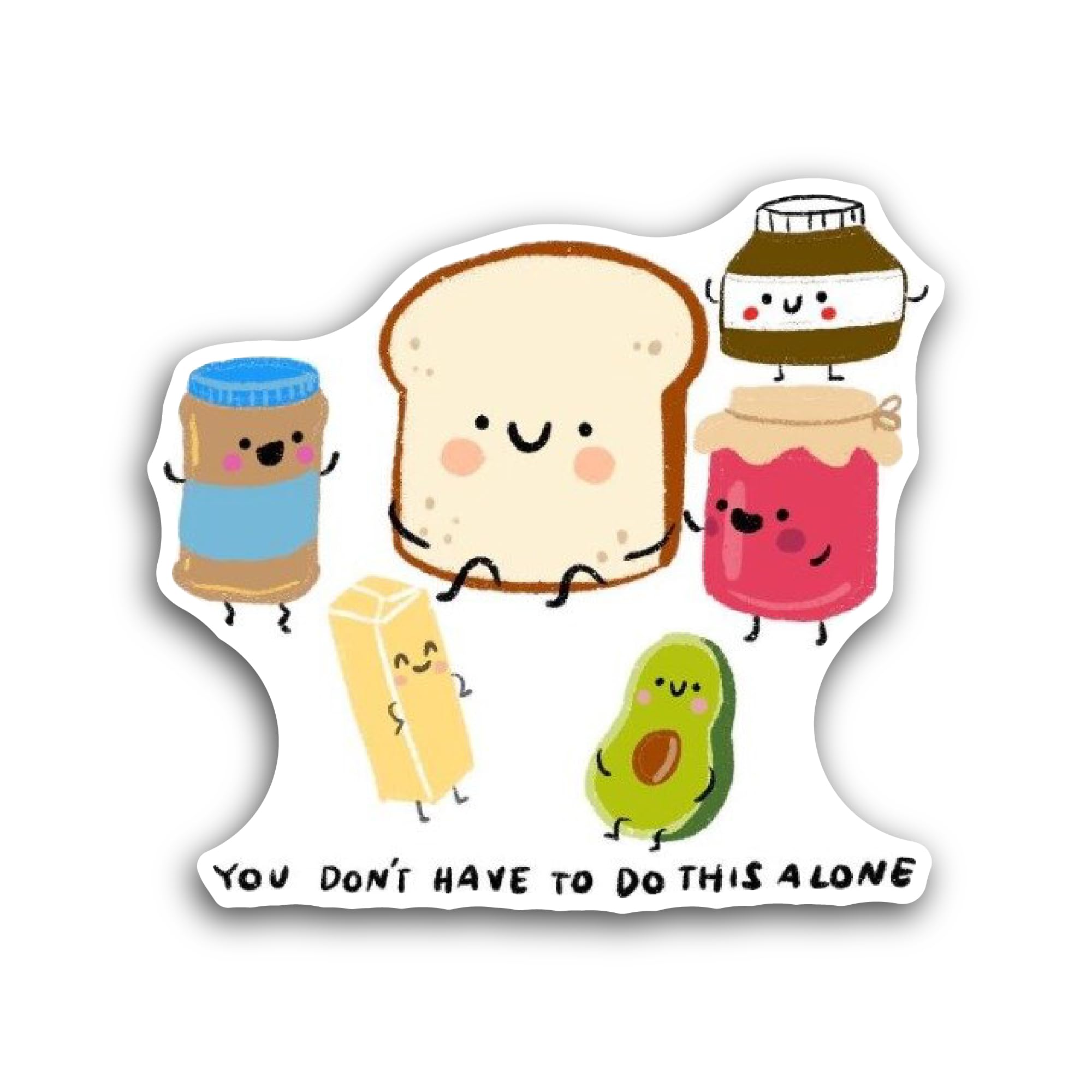 2 (Pieces) 3" and 5" Toast Bread Character Sticker, Waterproof Vinyl Decals for Many Purpose Like Ca