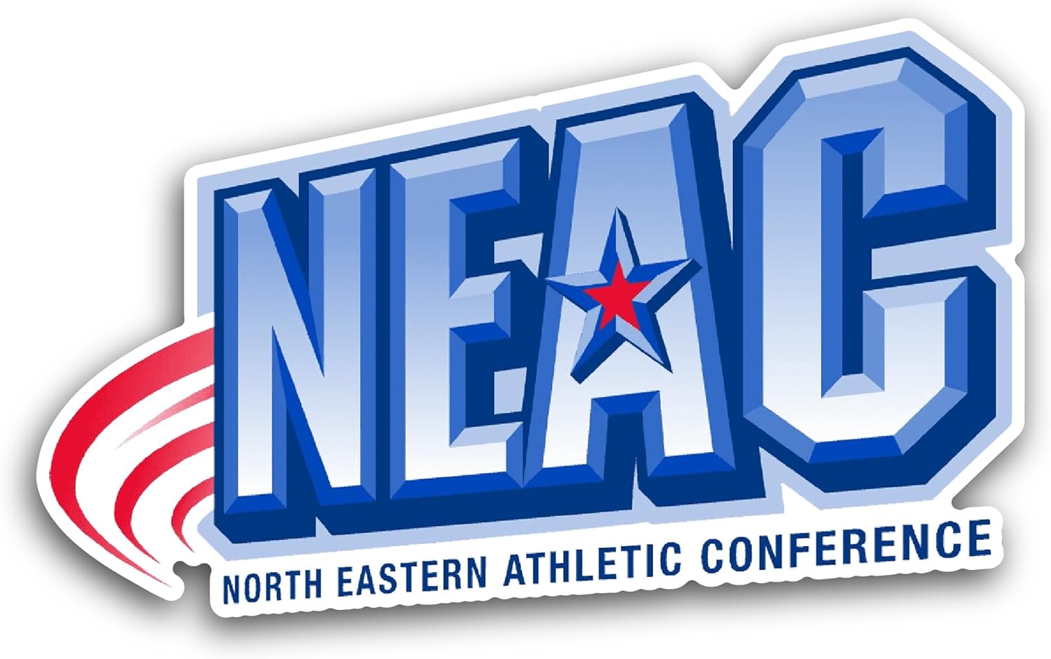 2 (Pieces) 3" and 5" N0rth Eastern Athletic Conference Sticker, Waterproof Vinyl Decals for Many Purpose Like Cars, Trucks, Laptops, Phones, Windows and More