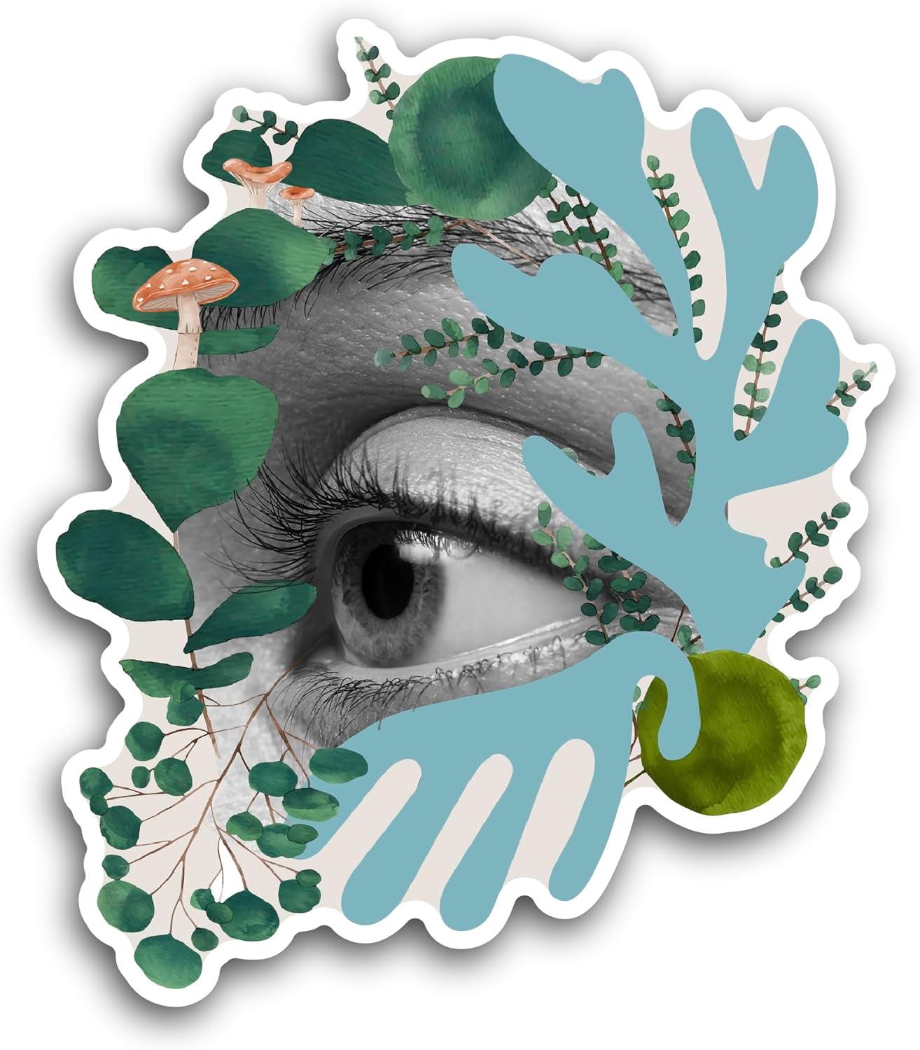 2 (Pieces) 3" and 5" Sight Sense and Plants Sticker, Waterproof Vinyl Decals for Many Purpose Like Cars, Trucks, Laptops, Phones, Windows and More