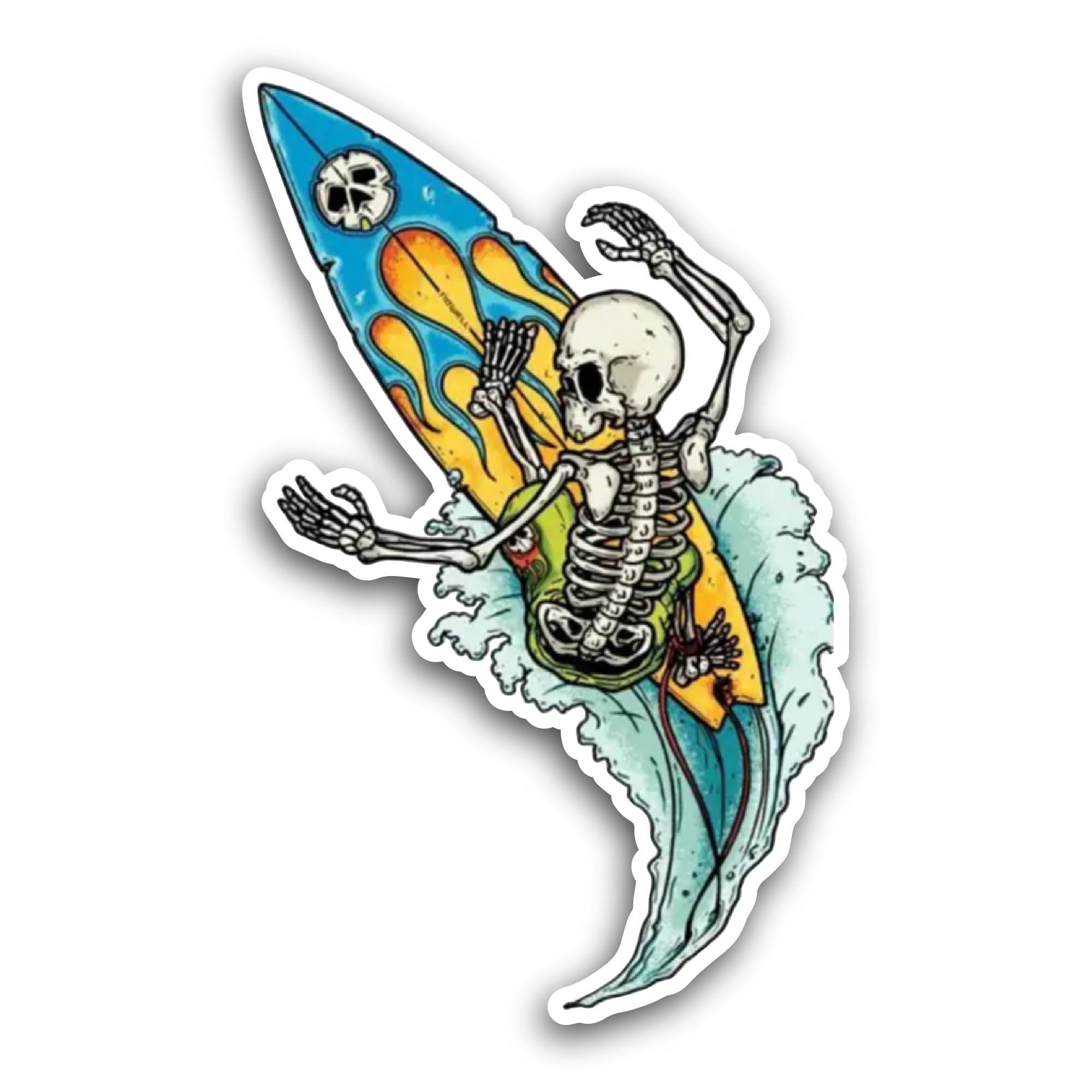 3 (Pieces) 1" 2" and 3" Skeleton Listening to Music with a Headphone Decal Sticker, Waterproof & Scr