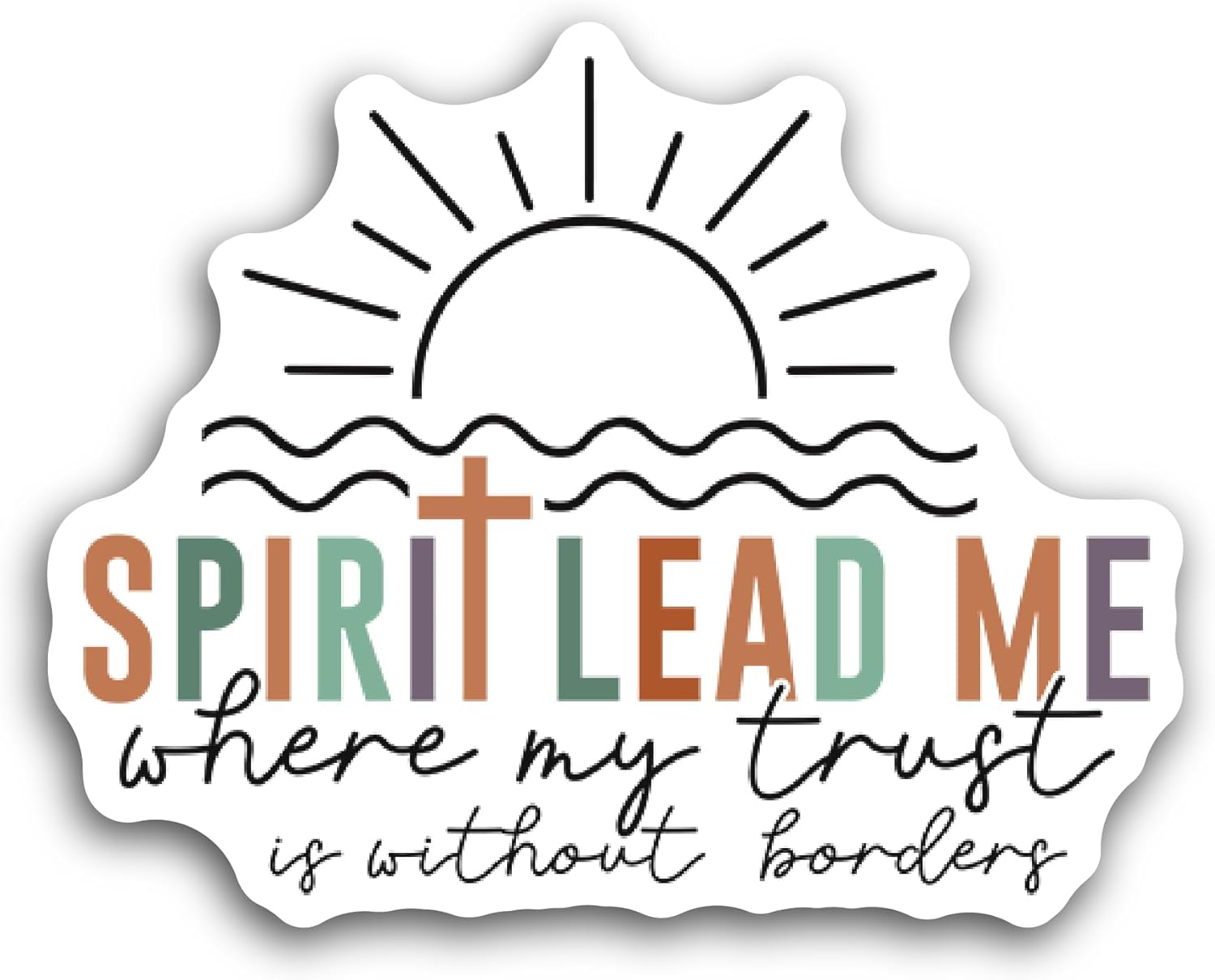 2 (Pieces) 3" and 5" Spirit Lead Me Sticker, Waterproof Vinyl Decals for Many Purpose Like Cars, Trucks, Laptops, Phones, Windows and More