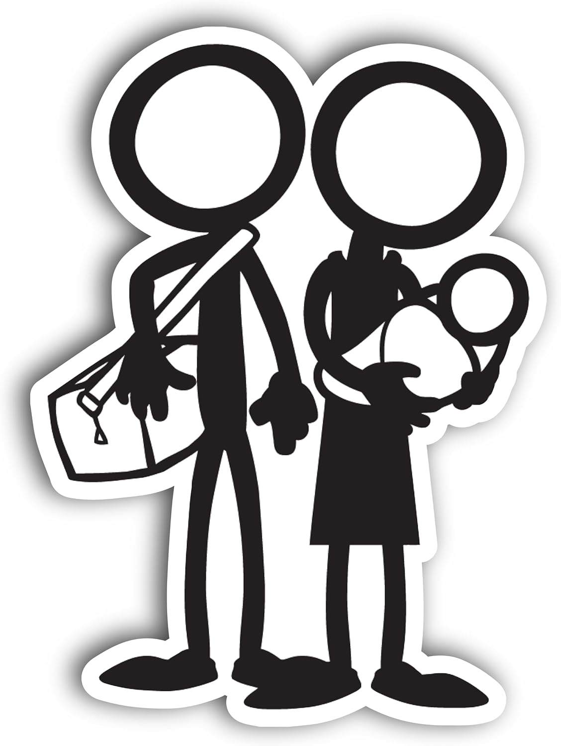 2 (Pieces) 3" and 5" Couple with Their Luggages Decal Sticker, Waterproof Vinyl Decals for Many Purpose Like Cars, Trucks, Laptops, Phones, Windows and More