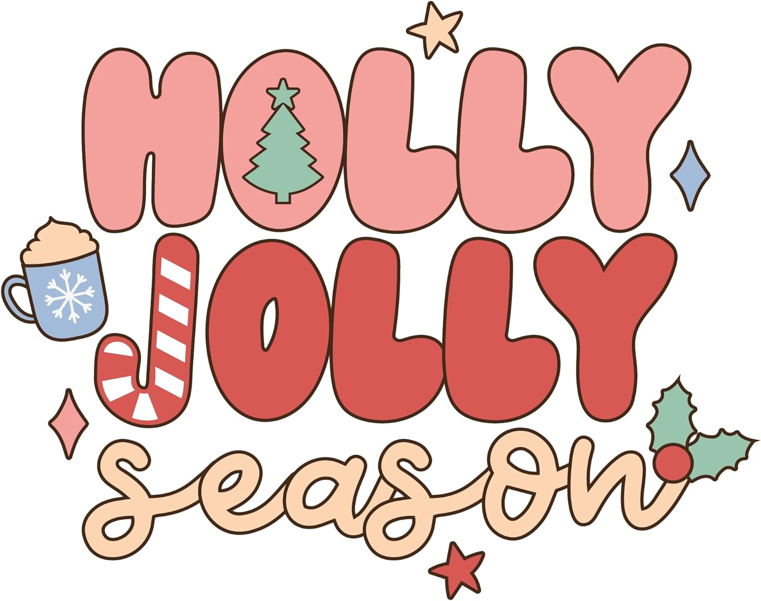 Inspirational Quote Holly Jolly Season Candy Can Style Motivational Sticker Vinyl Decal Motivation Stickers- 5" Vinyl Sticker Waterproof