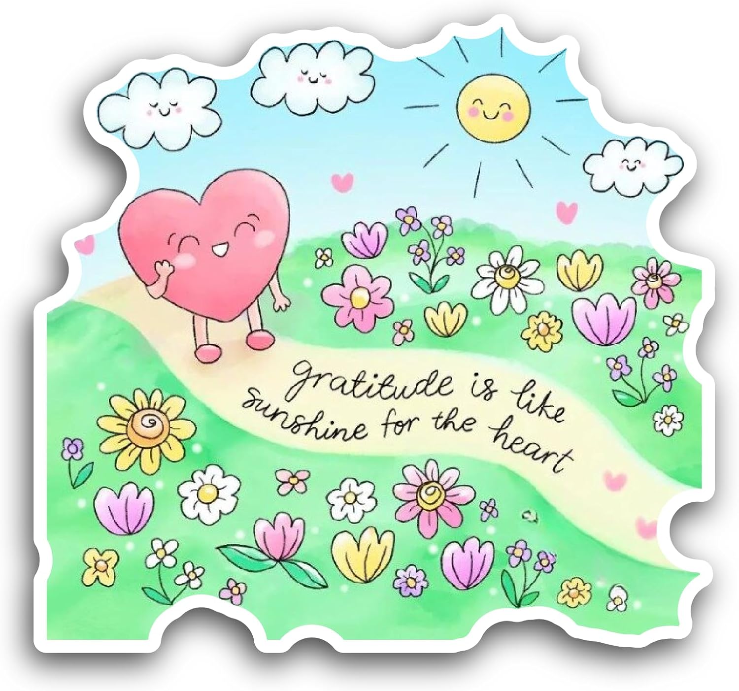 2 (Pieces) 3" and 5" Gardening Thoughts with Sunshine Sticker, Waterproof Vinyl Decals for Many Purpose Like Cars, Trucks, Laptops, Phones, Windows and More