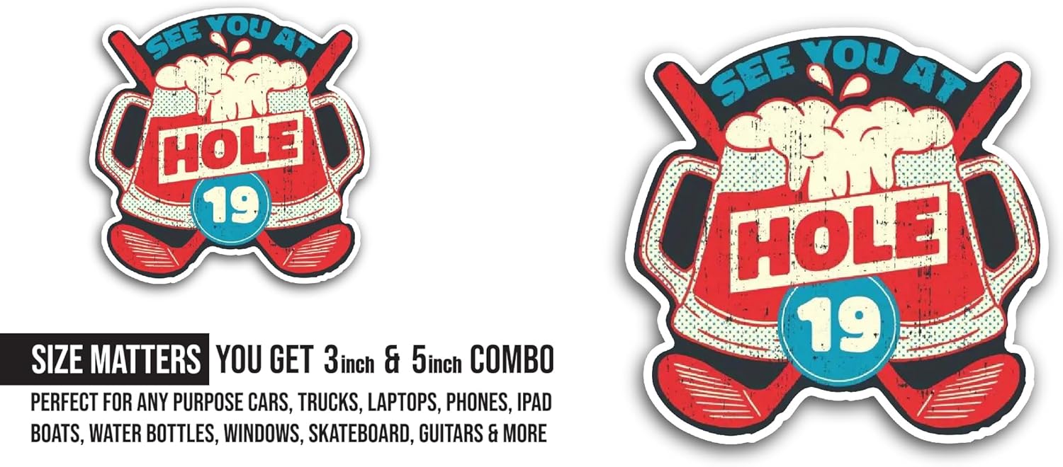 2 (Pieces) 3" and 5" See You at Hole Sticker, Waterproof Vinyl Decals for Many Purpose Like Cars, Trucks, Laptops, Phones, Windows and More