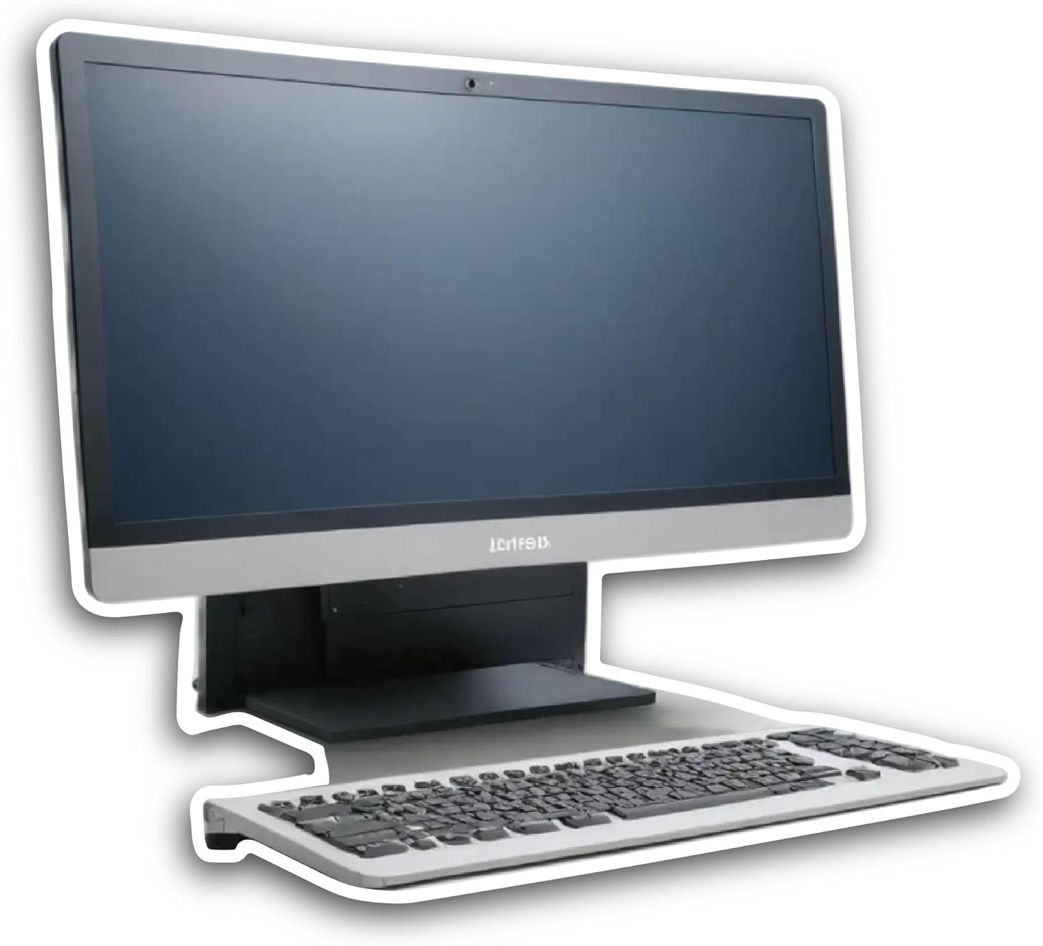 2 (Pieces) 3" and 5" Monitor with Keyboard Sticker, Waterproof Vinyl Decals for Many Purpose Like Cars, Trucks, Laptops, Phones, Windows and More