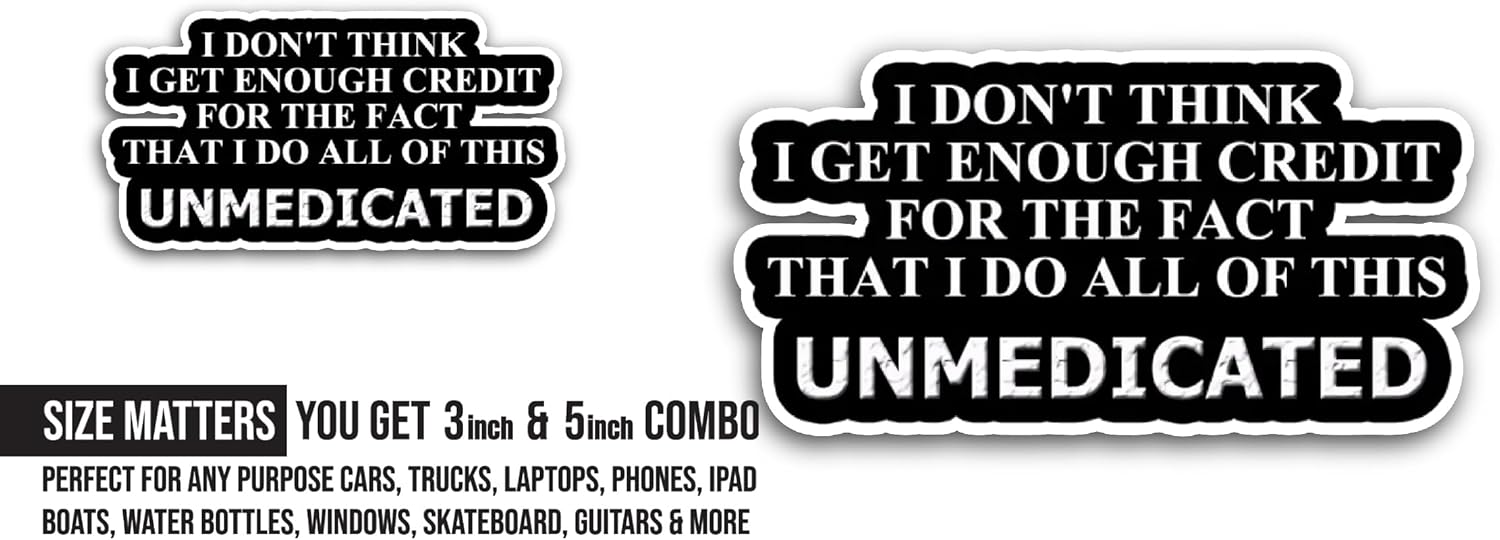 2 (Pieces) 3" and 5" I Don't Think I Get Sticker, Waterproof Vinyl Decals for Many Purpose Like Cars, Trucks, Laptops, Phones, Windows and More