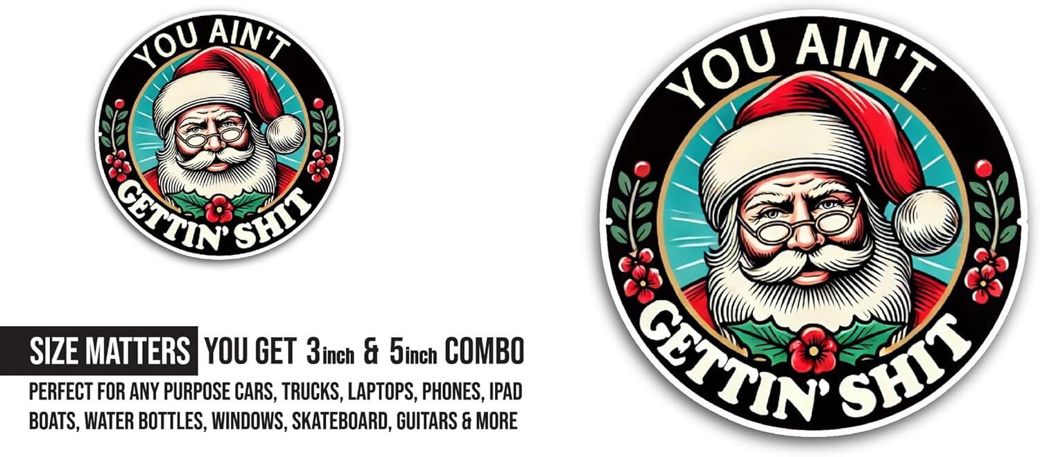 2 (Pieces) 3" and 5" You Ain't Sticker, Waterproof Vinyl Decals for Many Purpose Like Cars, Trucks, Laptops, Phones, Windows and More