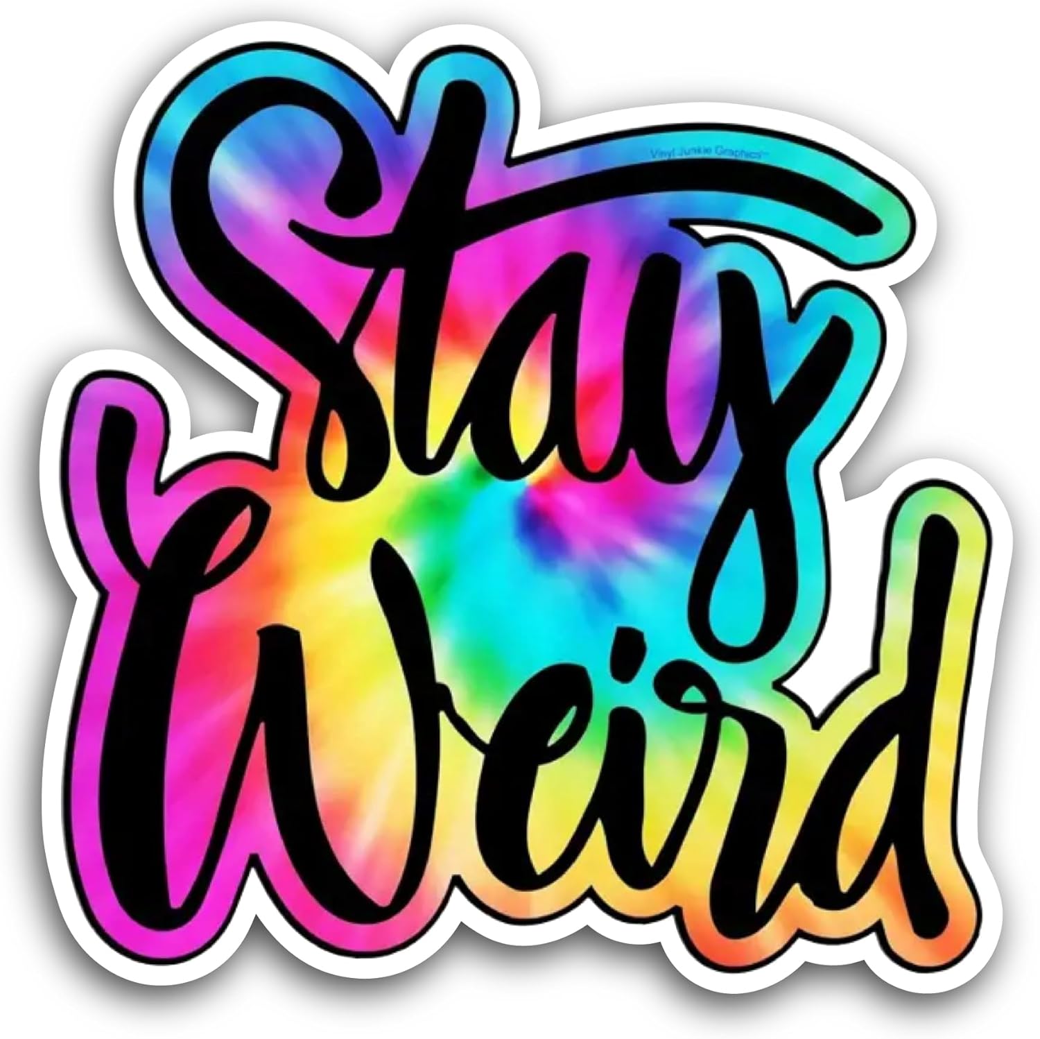 2 (Pieces) 3" and 5" Stay Weird Text Sticker, Waterproof Vinyl Decals for Many Purpose Like Cars, Trucks, Laptops, Phones, Windows and More
