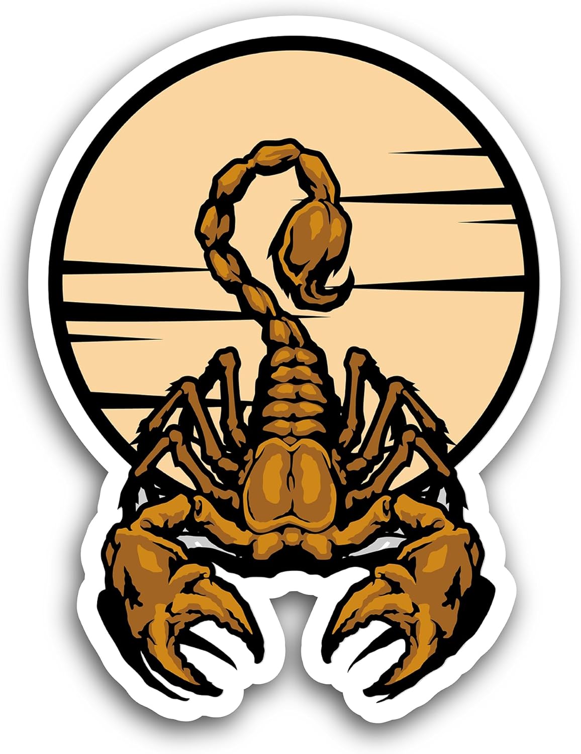 2 (Pieces) 3" and 5" Gold Scorpion Sticker, Waterproof Vinyl Decals for Many Purpose Like Cars, Trucks, Laptops, Phones, Windows and More