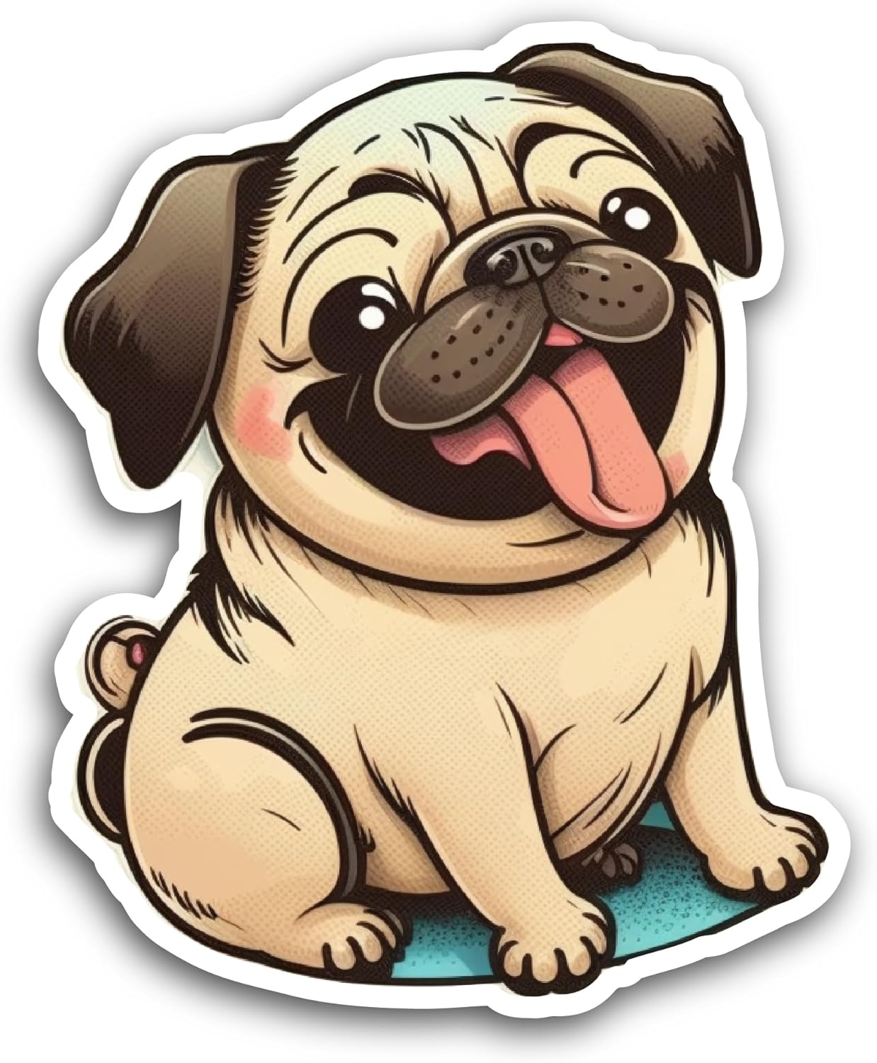 2 (Pieces) 3" and 5" Cute Bulldog Sticker, Waterproof Vinyl Decals for Many Purpose Like Cars, Trucks, Laptops, Phones, Windows and More