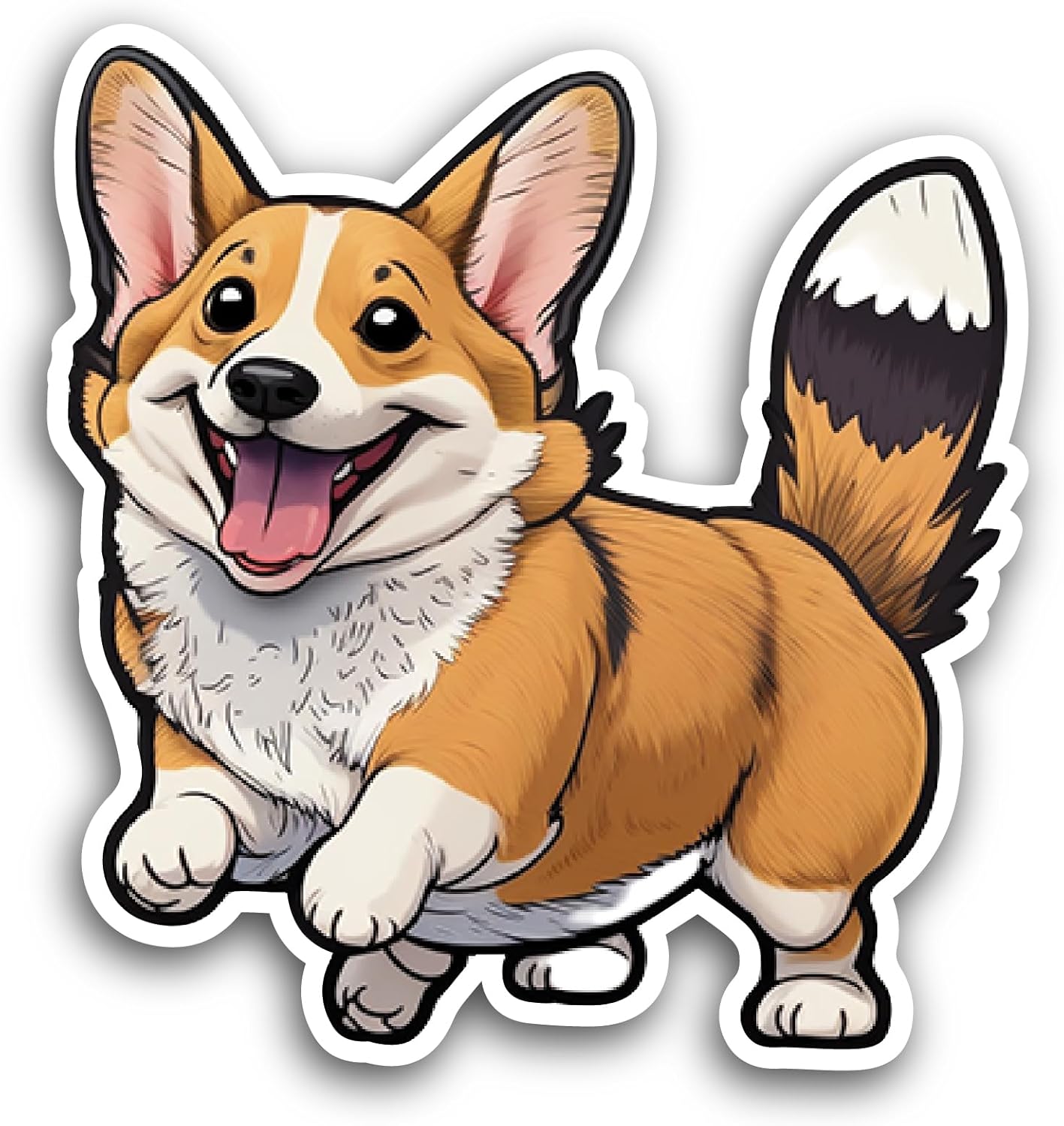 2 (Pieces) 3" and 5" Cute Dog Sticker, Waterproof Vinyl Decals for Many Purpose Like Cars, Trucks, Laptops, Phones, Windows and More