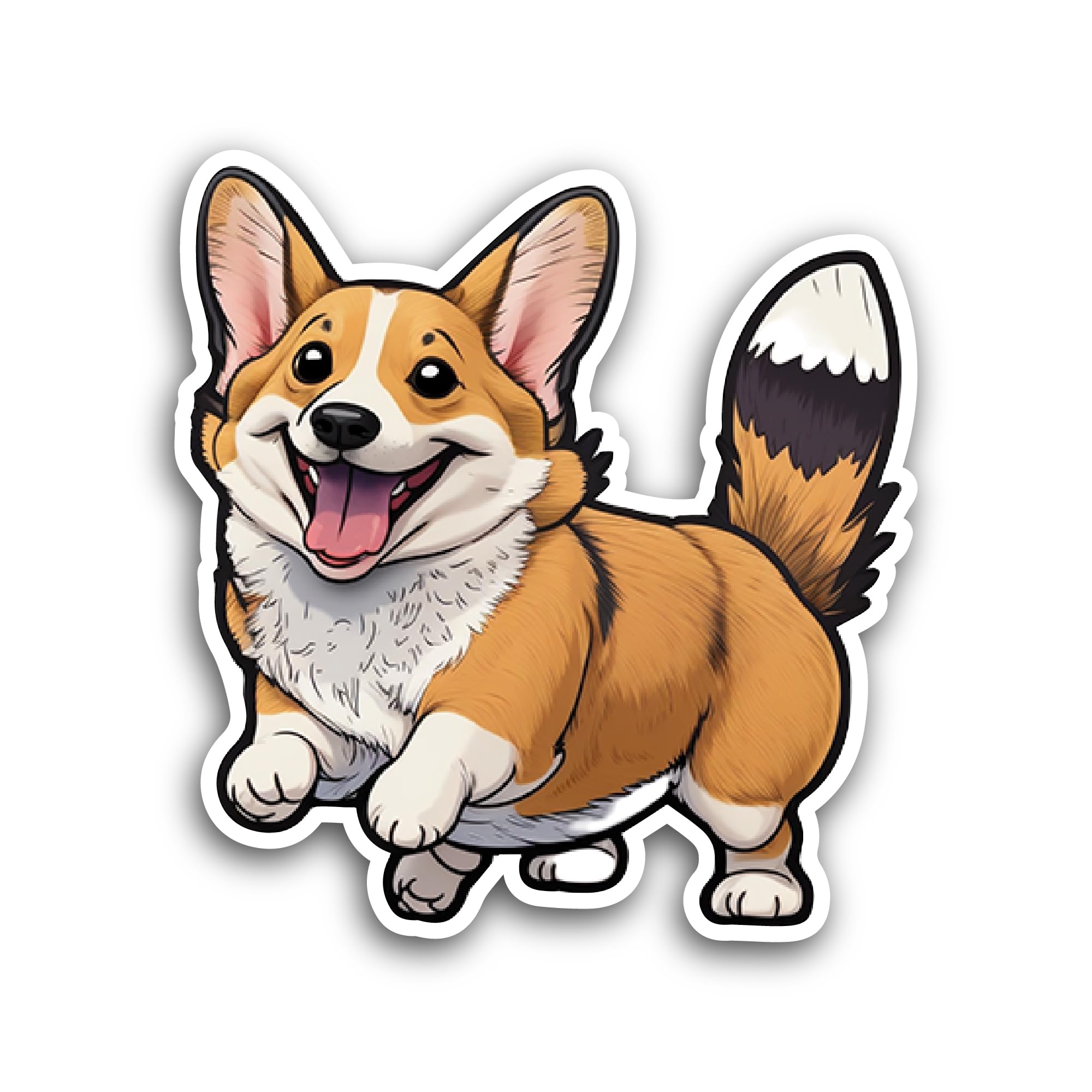 2 (Pieces) 3" and 5" Cute Dog Sticker, Waterproof Vinyl Decals for Many Purpose Like Cars, Trucks, L