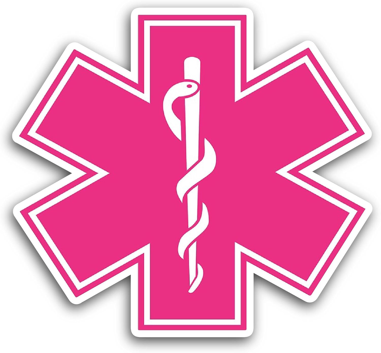 2 (Pieces) 3" and 5" Pink Medical Icon Sticker, Waterproof Vinyl Decals for Many Purpose Like Cars, Trucks, Laptops, Phones, Windows and More