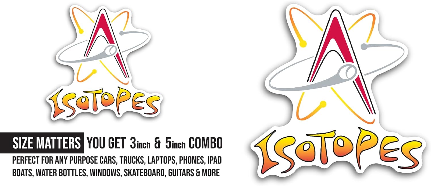 2 (Pieces) 3" and 5" Is0topes Logo Sticker, Waterproof Vinyl Decals for Many Purpose Like Cars, Trucks, Laptops, Phones, Windows and More