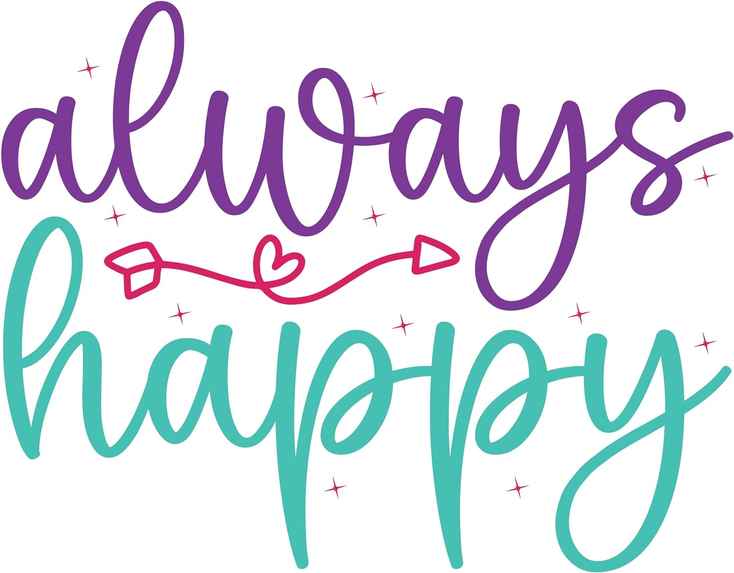 Inspirational Quote Always Happy Motivational Sticker Vinyl Decal Motivation Stickers- 5" Vinyl Sticker Waterproof