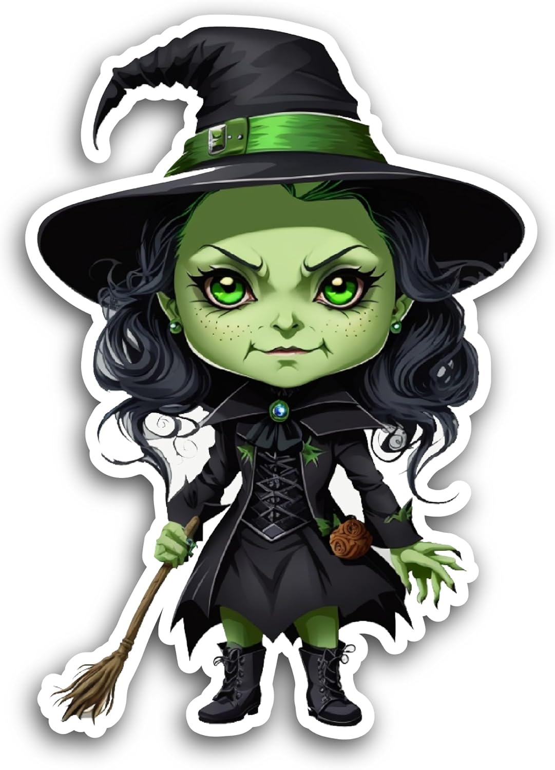2 (Pieces) 3" and 5" Wicked Witch Sticker, Waterproof Vinyl Decals for Many Purpose Like Cars, Trucks, Laptops, Phones, Windows and More