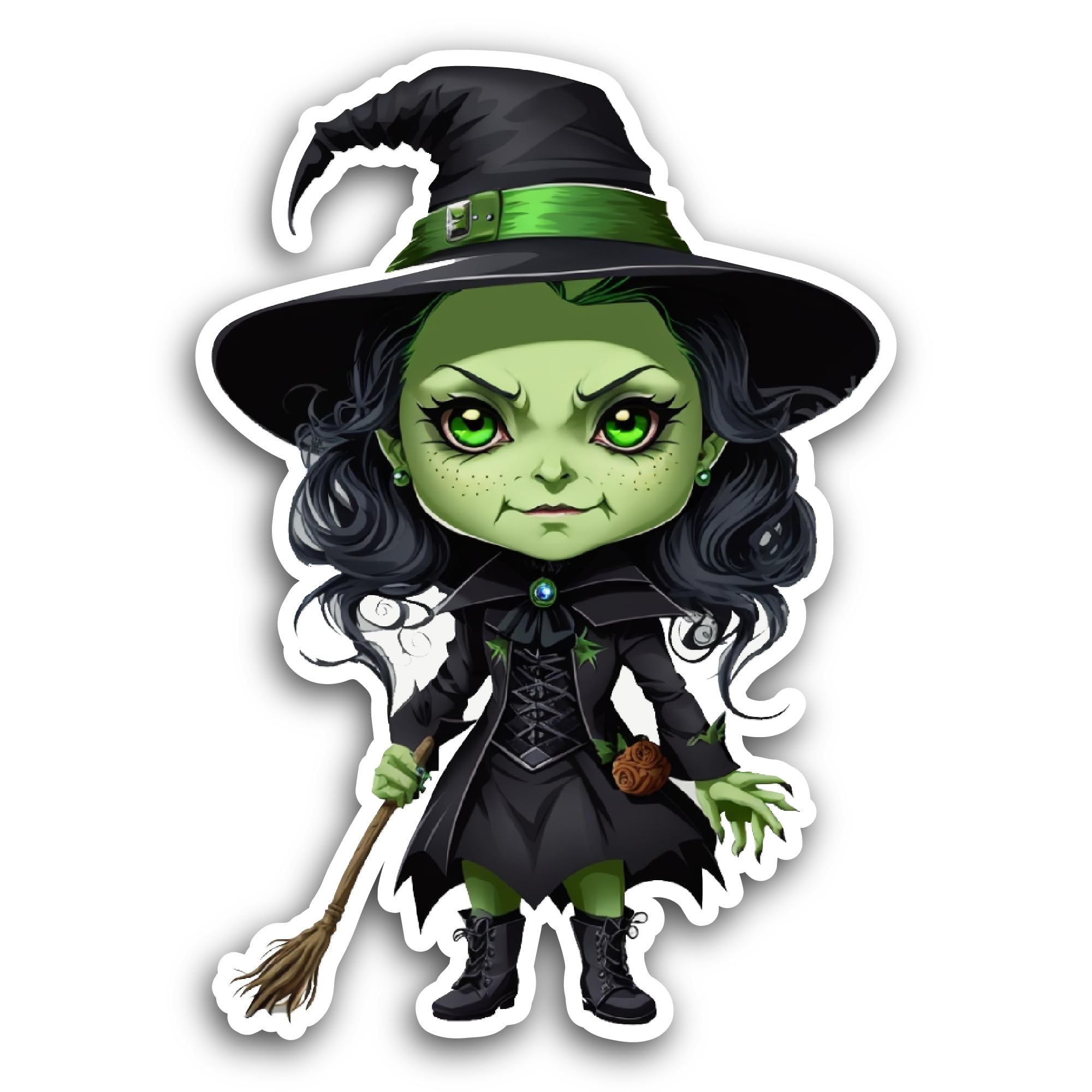 2 (Pieces) 3" and 5" Wicked Witch Sticker, Waterproof Vinyl Decals for Many Purpose Like Cars, Truck