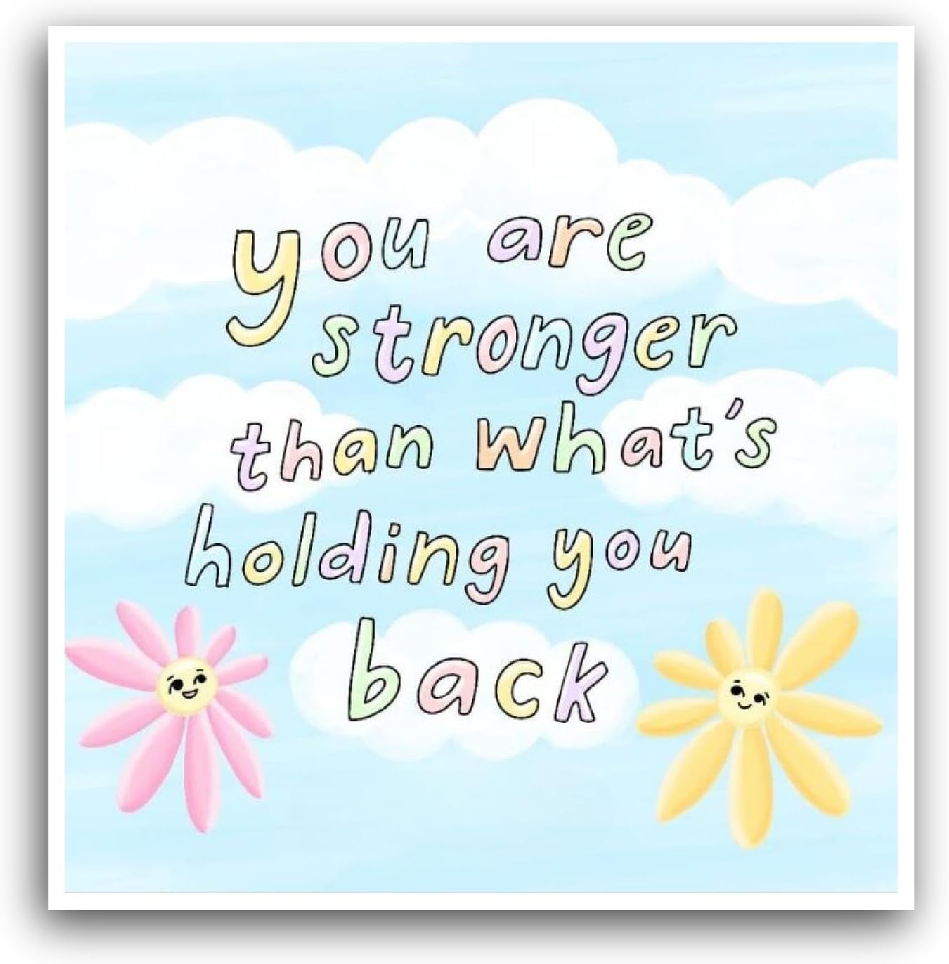 2 (Pieces) 3" and 5" You Are Stronger Text Sticker, Waterproof Vinyl Decals for Many Purpose Like Cars, Trucks, Laptops, Phones, Windows and More