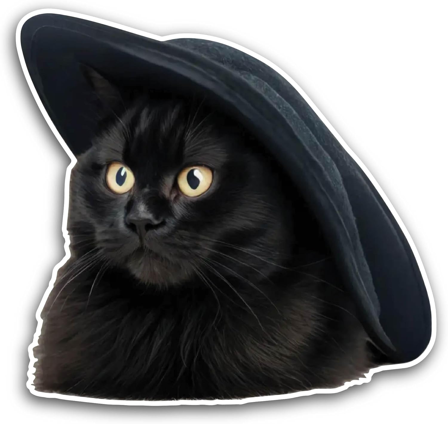 2 (Pieces) 3" and 5" Black Cat Sticker, Waterproof Vinyl Decals for Many Purpose Like Cars, Trucks, Laptops, Phones, Windows and More