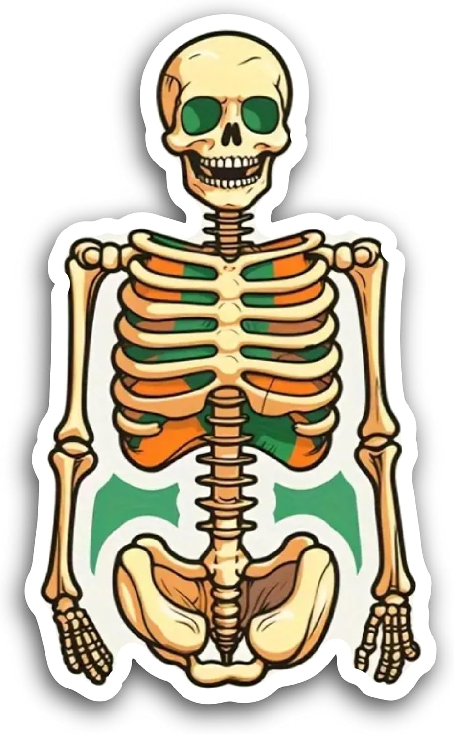 2 (Pieces) 3" and 5" Human Skeleton Sticker, Waterproof Vinyl Decals for Many Purpose Like Cars, Trucks, Laptops, Phones, Windows and More