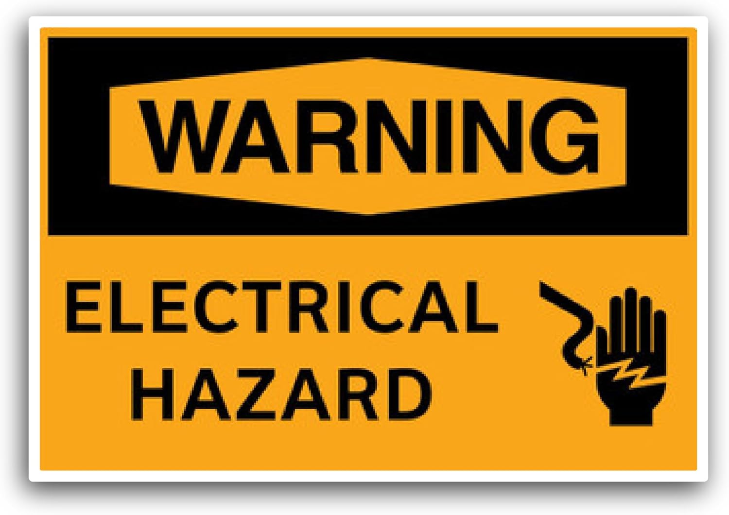 2 (Pieces) 3" and 5" Warning Sign Electrical Hazard Sticker, Waterproof Vinyl Decals for Many Purpose Like Cars, Trucks, Laptops, Phones, Windows and More