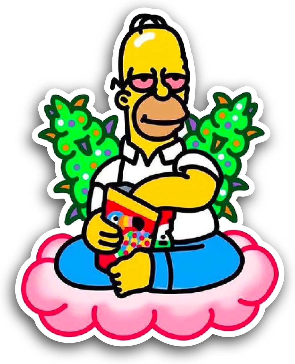 2 (Pieces) 3" and 5" Simps0n Character Sticker, Waterproof Vinyl Decals for Many Purpose Like Cars, Trucks, Laptops, Phones, Windows and More