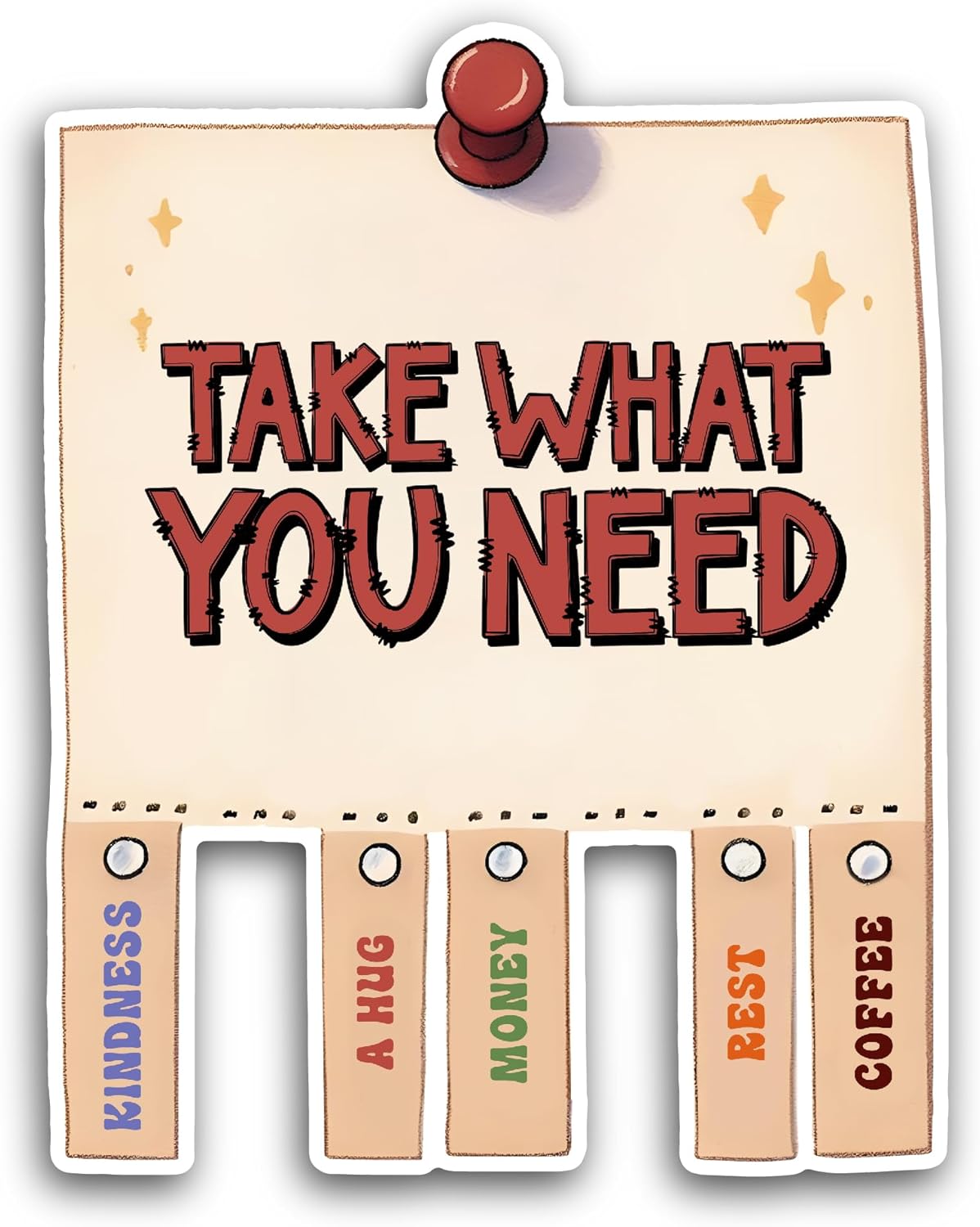 2 (Pieces) 3" and 5" Take What You Need Text Sticker, Waterproof Vinyl Decals for Many Purpose Like Cars, Trucks, Laptops, Phones, Windows and More
