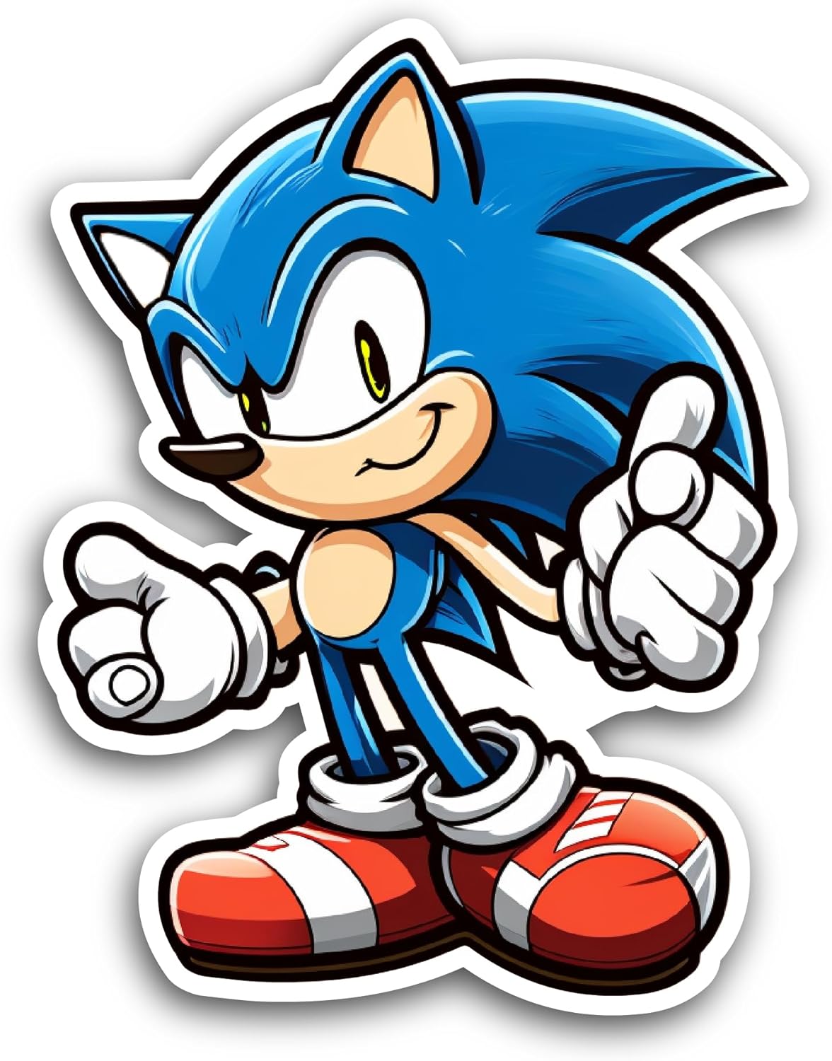 2 (Pieces) 3" and 5" Blue Hedgehog Sticker, Waterproof Vinyl Decals for Many Purpose Like Cars, Trucks, Laptops, Phones, Windows and More