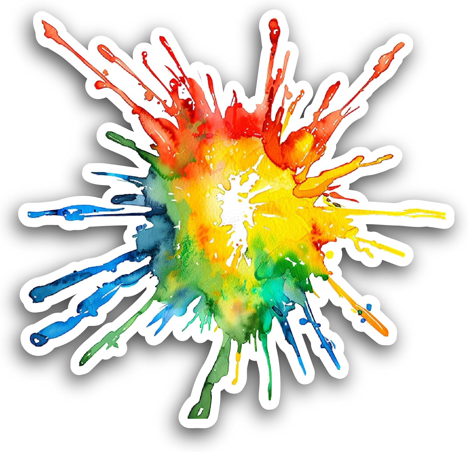 2 (Pieces) 3" and 5" Yellow and Red Sticker, Waterproof Vinyl Decals for Many Purpose Like Cars, Trucks, Laptops, Phones, Windows and More