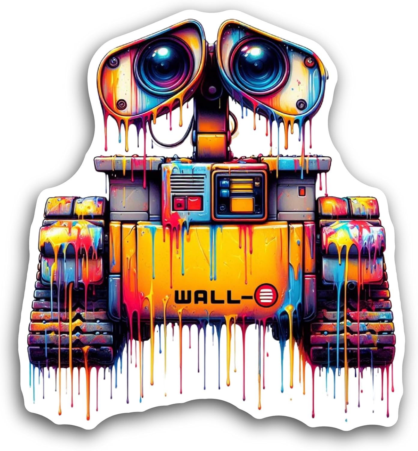 2 (Pieces) 3" and 5" Cartoon Robot Sticker, Waterproof Vinyl Decals for Many Purpose Like Cars, Trucks, Laptops, Phones, Windows and More