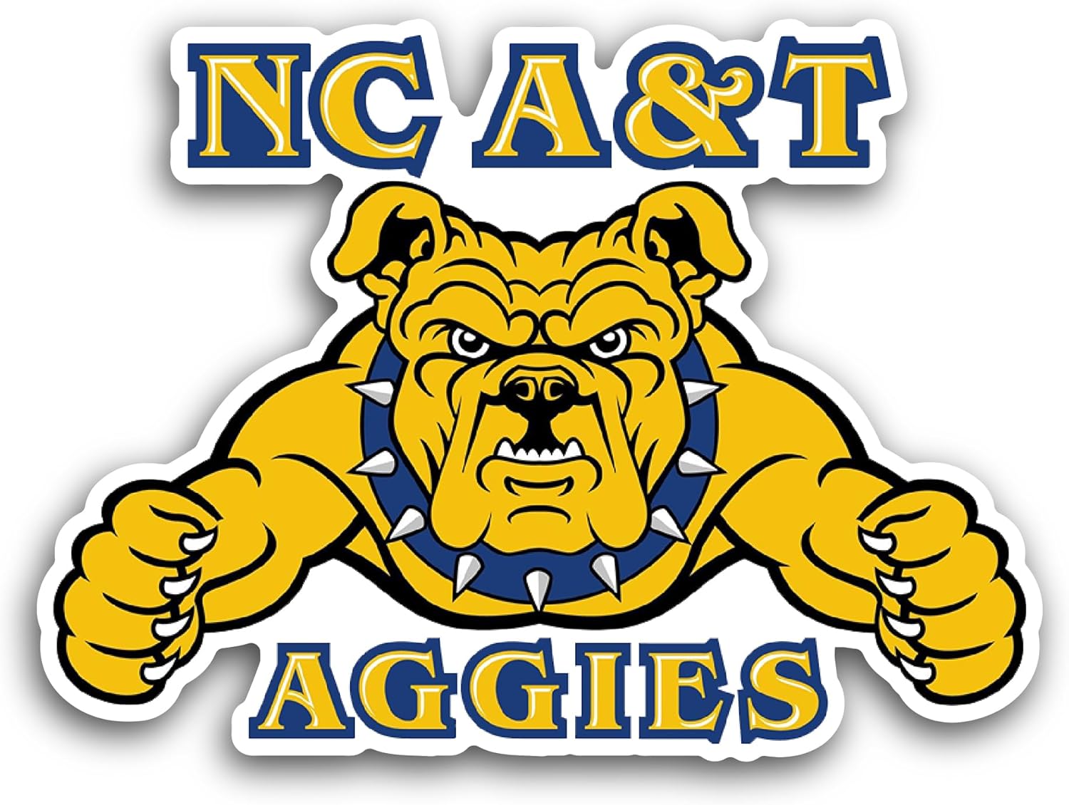 2 (Pieces) 3" and 5" North Caro0ina A&T Aggies Sticker, Waterproof Vinyl Decals for Many Purpose Like Cars, Trucks, Laptops, Phones, Windows and More