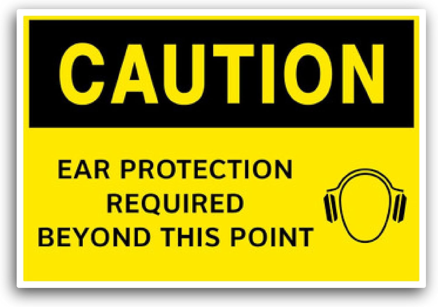 2 (Pieces) 3" and 5" Caution/Ear Protection Required Sticker, Waterproof Vinyl Decals for Many Purpose Like Cars, Trucks, Laptops, Phones, Windows and More