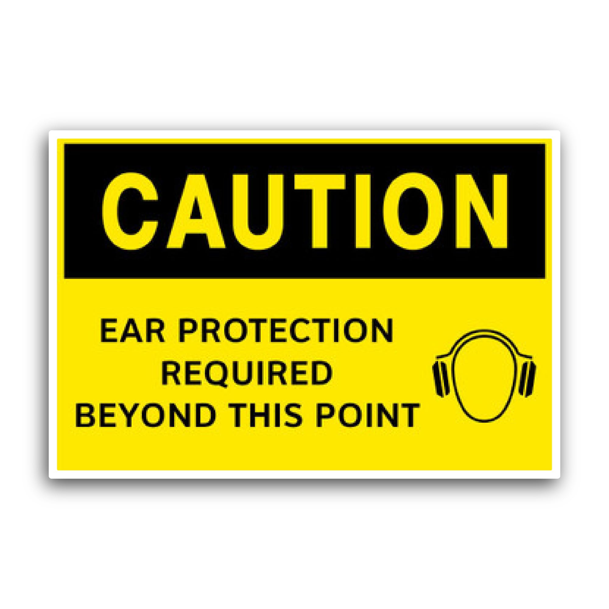 2 (Pieces) 3" and 5" Caution/Ear Protection Required Sticker, Waterproof Vinyl Decals for Many Purpo