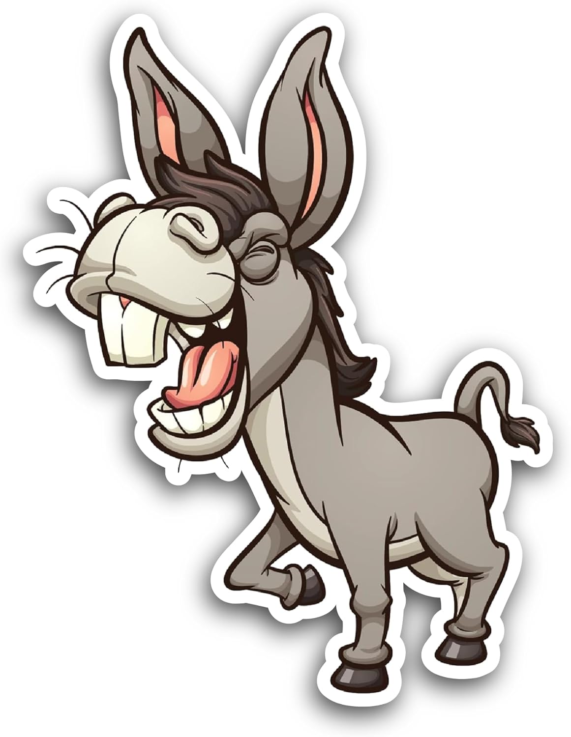 2 (Pieces) 3" and 5" Cartoon Donkey Sticker, Waterproof Vinyl Decals for Many Purpose Like Cars, Trucks, Laptops, Phones, Windows and More