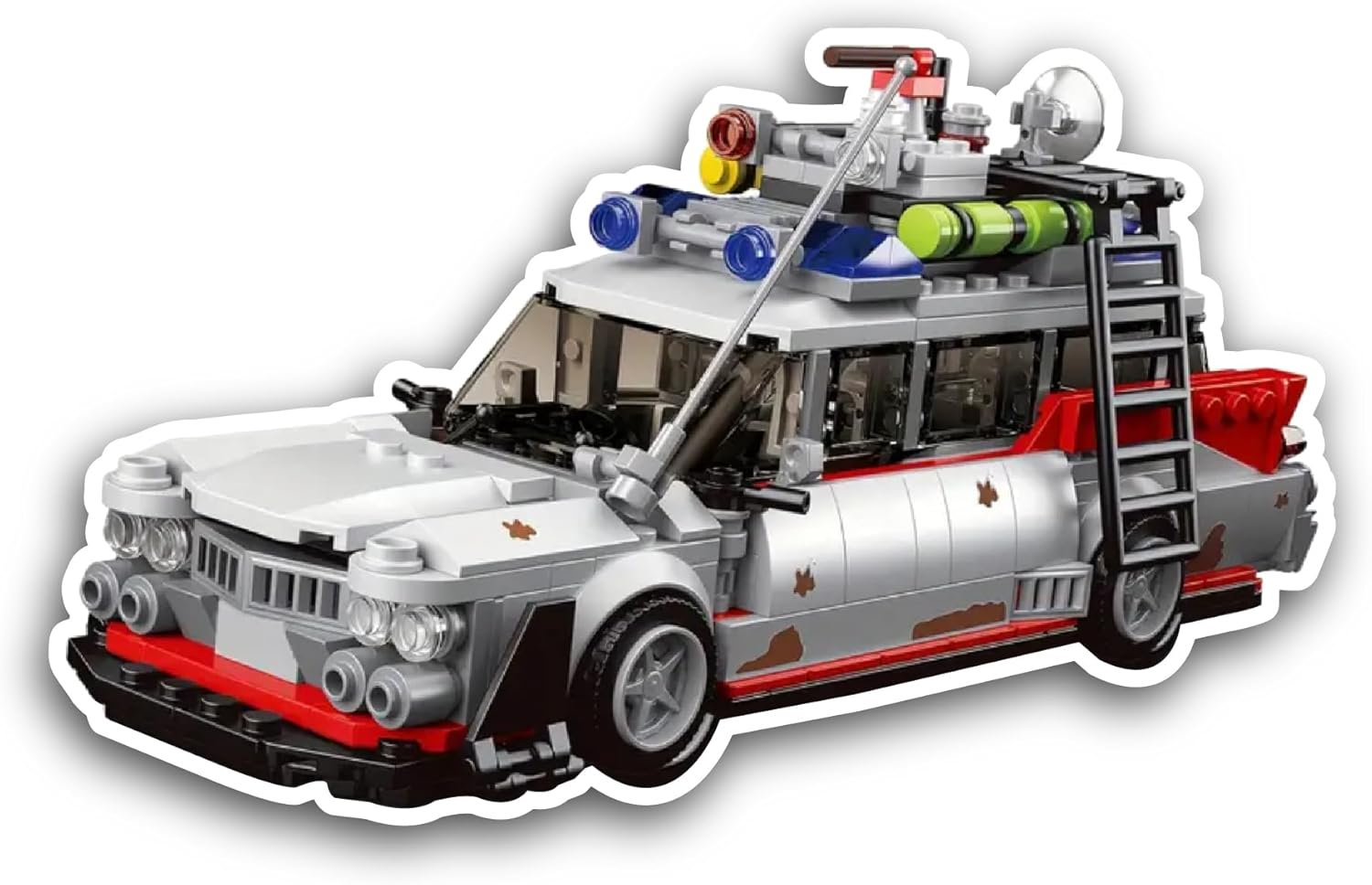 2 (Pieces) 3" and 5" Racing Car Building Set Sticker, Waterproof Vinyl Decals for Many Purpose Like Cars, Trucks, Laptops, Phones, Windows and More